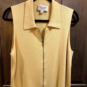 Plus Size EMANUEL UNGARO Zip Up Knit Sleeveless Top